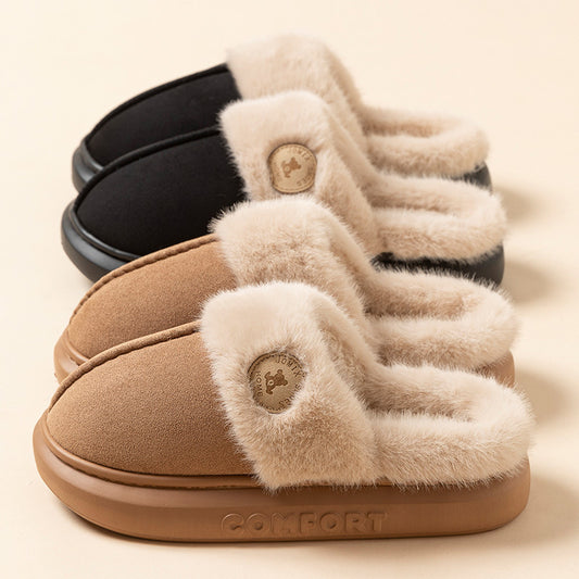 New Plush Slippers For Women Men Winter Warm Home Slipper Indoor