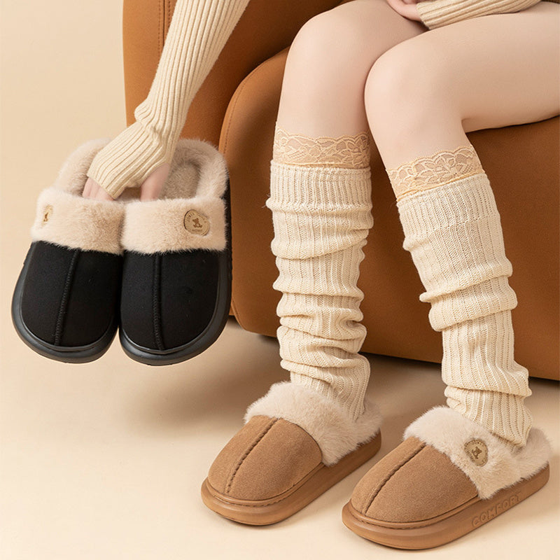 New Plush Slippers For Women Men Winter Warm Home Slipper Indoor