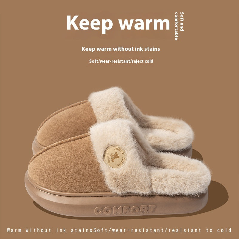 New Plush Slippers For Women Men Winter Warm Home Slipper Indoor