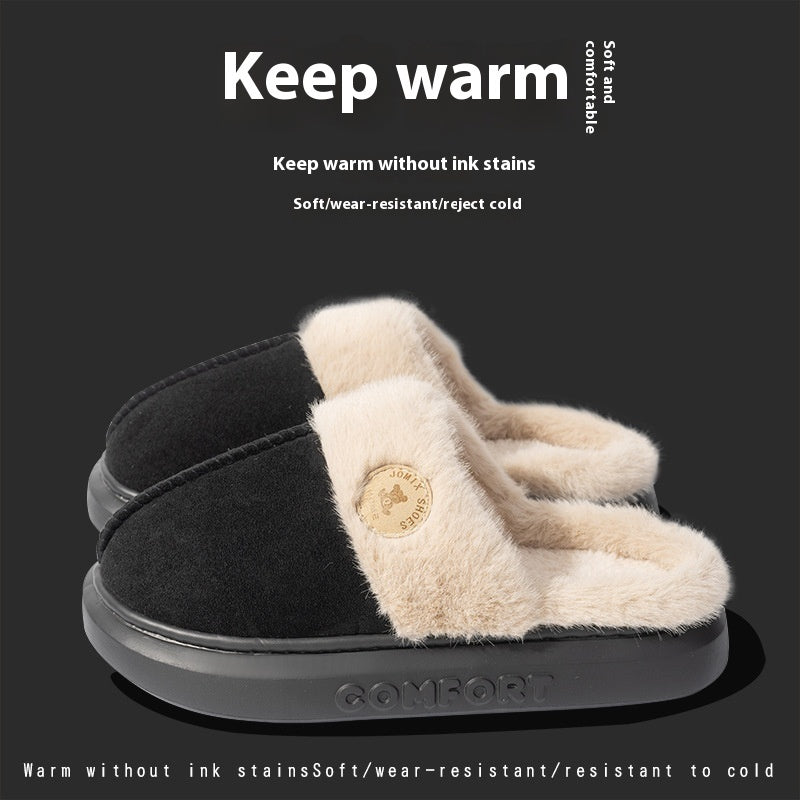 New Plush Slippers For Women Men Winter Warm Home Slipper Indoor