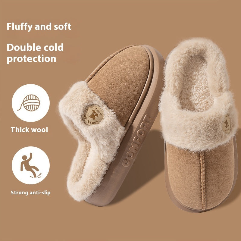 New Plush Slippers For Women Men Winter Warm Home Slipper Indoor