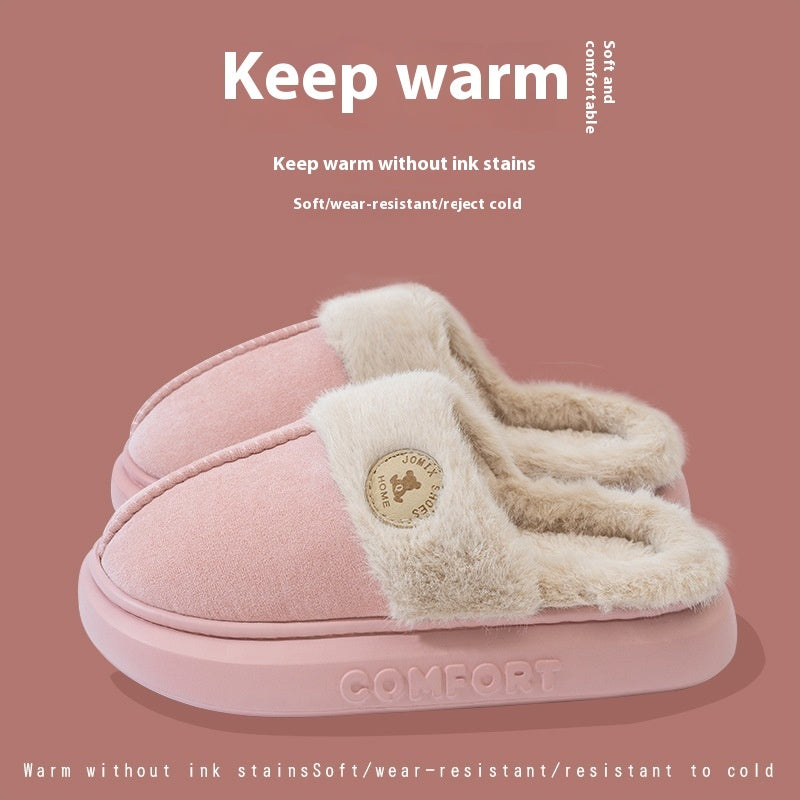 New Plush Slippers For Women Men Winter Warm Home Slipper Indoor