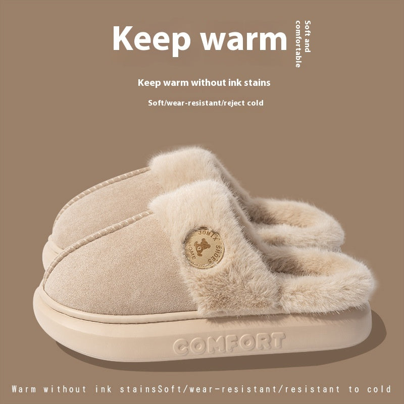 New Plush Slippers For Women Men Winter Warm Home Slipper Indoor